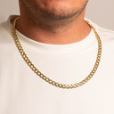 3.68mm Men’s Gold Miami Cuban Link Chain Necklace on male model