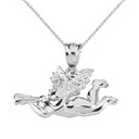 Sterling Silver Cherub Angel Pendant Necklace