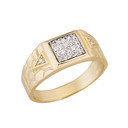 Nugget Diamond Mens Ring in Gold (Available in Yellow/Rose/White Gold)