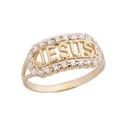 Solid Gold 'JESUS' Ring