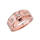 Classy Mens Ring in Rose Gold