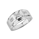 Classy Mens Diamond Ring in White Gold