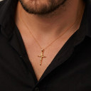 Gold Dainty Crucifix Cross (INRI) Pendant Necklace (Available in Yellow/Rose/White Gold