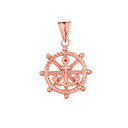Anchor with Roped Helm in Rose Gold