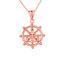 Anchor with Roped Helm in Rose Gold