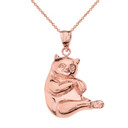 Panda Pendant Necklace in Solid Gold (Yellow/Rose/White)