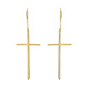 Dangling Dainty Solid Gold Cross Earrings(Available in Yellow/Rose/White Gold)