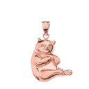 Solid Rose Gold Panda Pendant Necklace