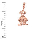 Auguste Clown Pendant Necklace in Solid Gold (Yellow/Rose/White)