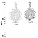 Sterling Silver Miraculous Medal of Our Lady of Graces Pendant Necklace (Small)