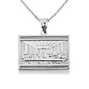 Silver The Last Supper Jesus Pendant Necklace