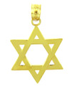 Jewish Charms and Pendants- Star of David Smooth Yellow Gold Pendant