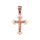 Dainty Greek Orthodox Crucifix Cross in Rose Gold