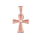 Sacred Ankh Cross Pendant Necklace in Rose Gold