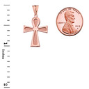 Sacred Ankh Cross Pendant Necklace in Rose Gold