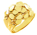 Men’s Gold Nugget Large Prism Cut Ring