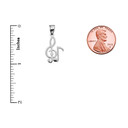 Diamond Treble Clef  And Eighth Note Music Sterling Silver Pendant Necklace