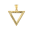 Chic Open Triangle Pendant Necklace in Yellow Gold