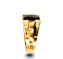 Gold Onyx Mens Square Ring