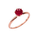 Rose  Gold (LCR)  Ruby  Dainty Solitaire Engagement Ring