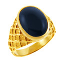 Gold Onyx Mens Oval Ring