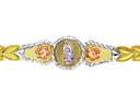 Tri-Color Gold Bracelet - The Virgin of Guadalupe Diamond Cut Bracelet