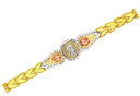 Tri-Color Gold Bracelet - The Virgin of Guadalupe Diamond Cut Bracelet