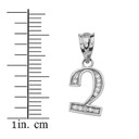 Solid White Gold Armenian Alphabet Diamond Initial "Chu" Pendant Necklace