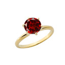 Yellow Gold 3.0 ct January Garnet (LC) Solitaire Engagement Ring