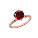 Rose Gold 3.0 ct January Garnet (LC) Solitaire Engagement Ring