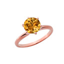 Rose Gold 3.0 ct November Citrine (LC) Solitaire Engagement Ring