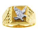 Men's Gold Rings - The Two Tone Gold Eagle Ring