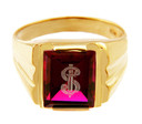 Men's Gold Rings - The Sword Garnet and Gold Ring