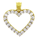 Gold Pendants - The Elegant Gold Heart Pendant with CZ Diamonds