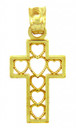 Gold Pendants - The Cross of Hearts Gold Pendant