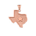 Texas Lone Star Map Silhouette in Rose Gold