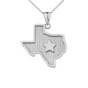 Texas Lone Star Map Silhouette in Sterling Silver