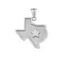 Texas Lone Star Map Silhouette in Sterling Silver