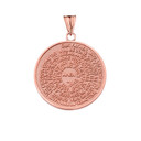 The Lords Prayer Medallion Pendant Necklace in Rose Gold