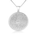 Silver Lord's Prayer Christian Medallion Necklace