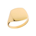 Comfort Fit Square Signet Ring in Gold