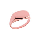 Comfort Fit Rectangular Signet Ring in Rose Gold