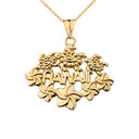 Aloha State Hawaii Pendant Necklace in Yellow Gold