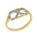 Infinity In-Rope Cubic Zirconia Ring in Gold