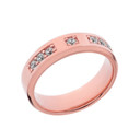 Sleek Dimond Mens Ring in Rose Gold