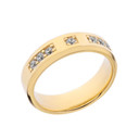 Sleek Cubic Zirconia Mens Ring in Gold