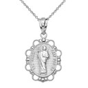 Saint Jude Pendant Necklace in Solid Gold (Yellow/Rose/White)