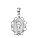 Solid White Gold Saint Jude Pendant Necklace