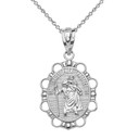 Saint Christopher Pendant Necklace in Solid Gold (Available in Two Tone Yellow / Two Tone Rose / Yellow / Rose / White Gold)