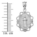 Sterling Silver Saint Francis Pendant Necklace